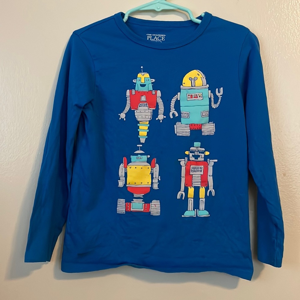 Toddler boys long sleeve robot tee
